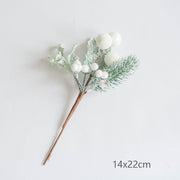 Artificial Christmas Picks 12 Inch 10 Pcs Pine Cones Holly Leaves Stems Bulk