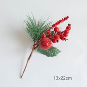 Artificial Christmas Picks 12 Inch 10 Pcs Pine Cones Holly Leaves Stems Bulk