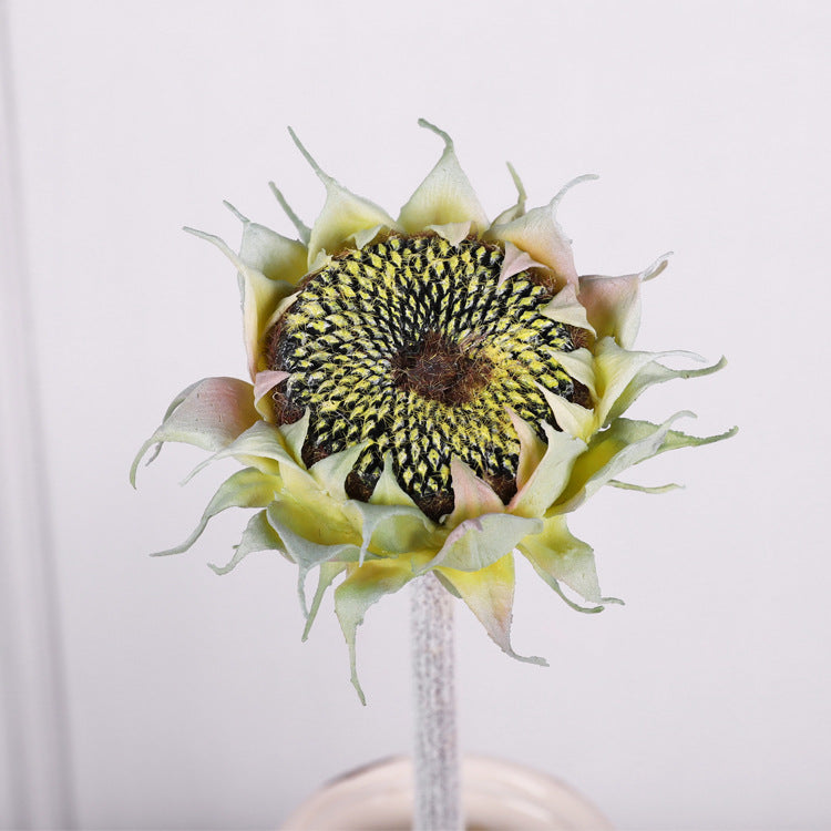 Artificial Sunflower Single Stem with Bud, Plastic & Faux Silk Fabric, Wedding Centerpiece, Bulk Faux Flowers