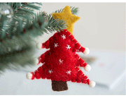 6 PCS Snowflake Wool Felt Pendant Ornaments for Christmas Tree Hanging Decorations