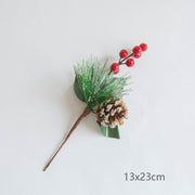 Artificial Christmas Picks 12 Inch 10 Pcs Pine Cones Holly Leaves Stems Bulk