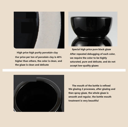 Bulk Ceramic Flower Vase Ribbing Modern Unique Home Party Decor Wholesale