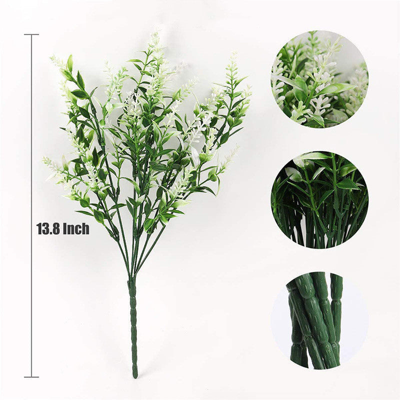 Artificial Greenery Plants Lavender Bulk 10 Pcs UV Resistant Shrubs for Outdoors Hanging Planters Window Box Indoor Decor