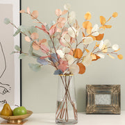 5 Pcs 33 Inch Artificial Fall Eucalyptus Stems Autumn Foliage Branches