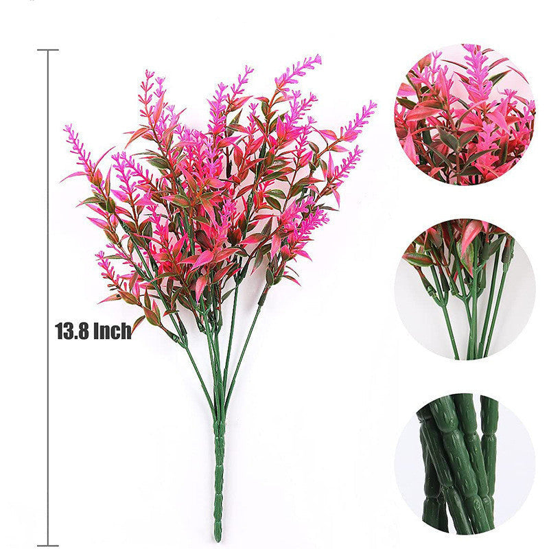 Artificial Greenery Plants Lavender Bulk 10 Pcs UV Resistant Shrubs for Outdoors Hanging Planters Window Box Indoor Decor