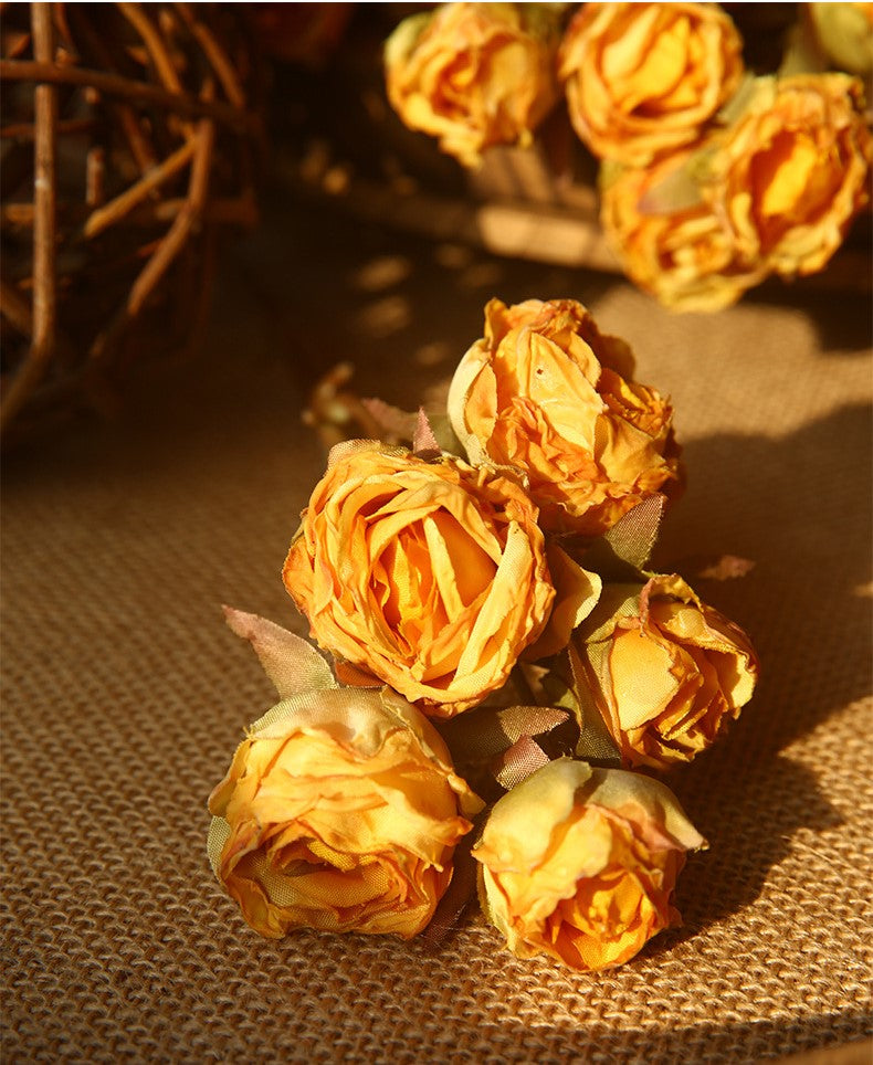 20 Inch Burnt Rose Silk Flowers Artificial Stems 10 Pcs Fall Arrangement Decoration