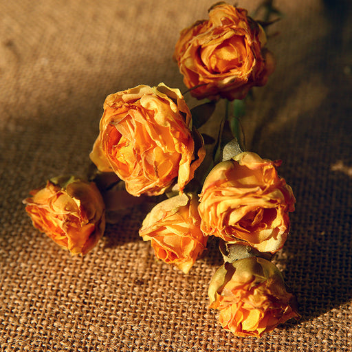 20 Inch Burnt Rose Silk Flowers Artificial Stems 10 Pcs Fall Arrangement Decoration