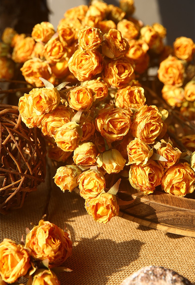 20 Inch Burnt Rose Silk Flowers Artificial Stems 10 Pcs Fall Arrangement Decoration