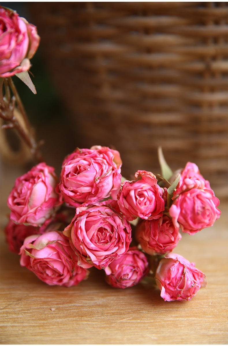 20 Inch Burnt Rose Silk Flowers Artificial Stems 10 Pcs Fall Arrangement Decoration