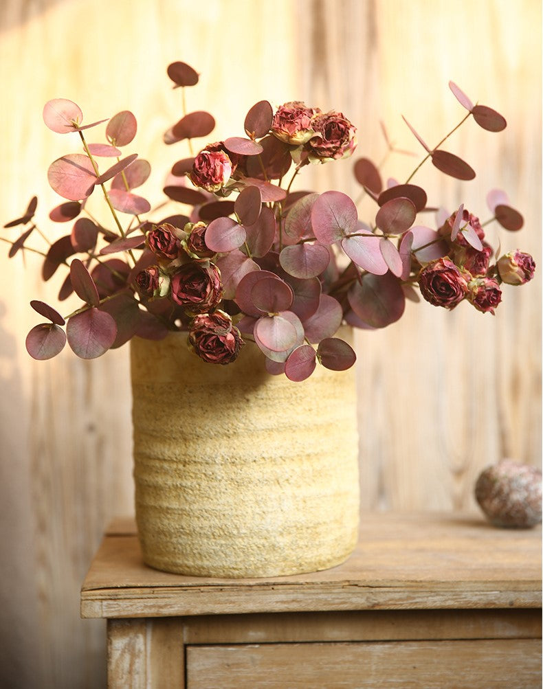 19 Inch Artificial Eucalyptus Stems 10 Pcs Bulk Silk Leaves Green Foliage Plants