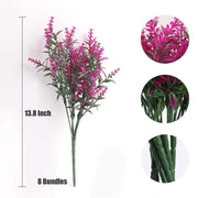 Artificial Greenery Plants Lavender Bulk 10 Pcs UV Resistant Shrubs for Outdoors Hanging Planters Window Box Indoor Decor