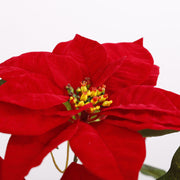 5 Sizes Bulk Artificial Velvet Poinsettia Stems Bushes Silk Christmas Flowers