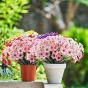 10 Pcs UV Resistant Faux Flowers for Outdoors Bulk Artificial Silk Flowers