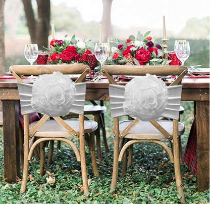 Bulk 10 Pcs Organza Bow Chair Sashes for Banquet Parties Decoration Wholesale