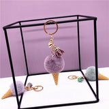 Wedding Favors Ice Cream Keychains - 2 Pack Cute Plush Bag Charms & Car Key Rings