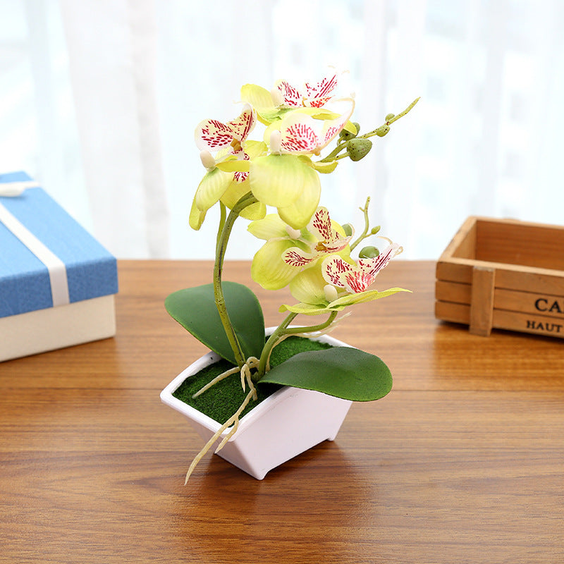 Artificial Orchid Flower Bonsai in Pot, Bulk Quantity, Silk Material, Decorative Indoor Plant