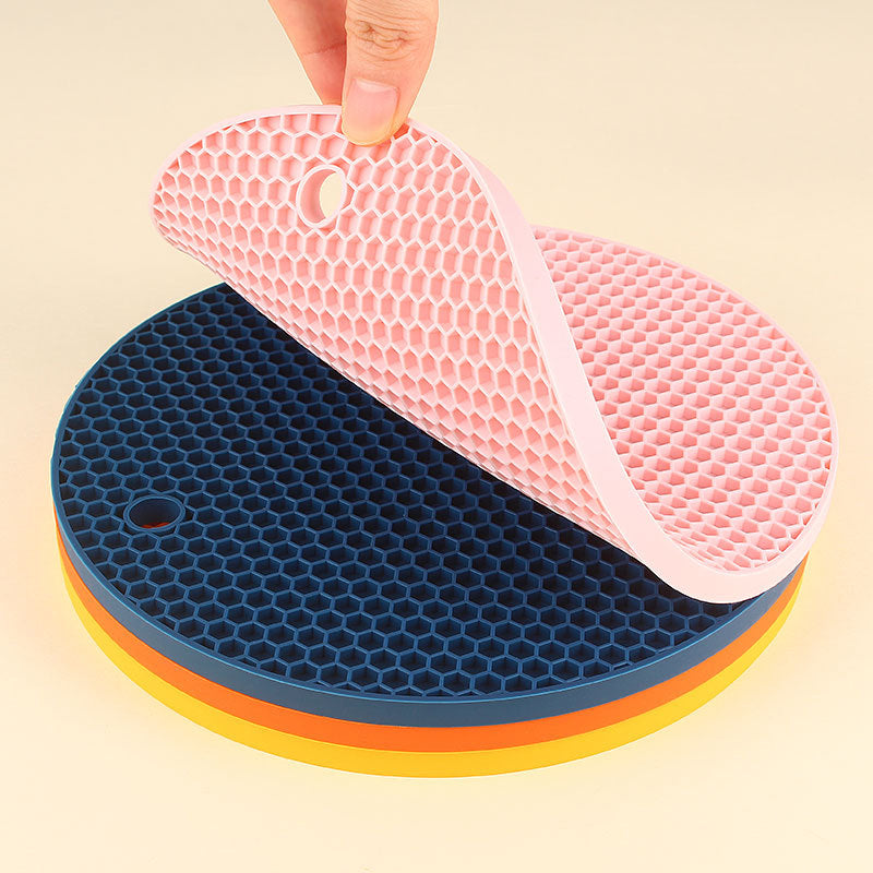 Bulk 3 Pcs Round Trivets Mat Multifunctional Heat Resistant Silicone Placemats Non-slip Cup Coasters Wholesale