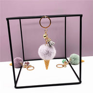 Wedding Favors Ice Cream Keychains - 2 Pack Cute Plush Bag Charms & Car Key Rings