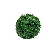 Artificial Boxwood Topiary Ball - 10 Inch Green Silk Decorative Plant for Lobby & Reception