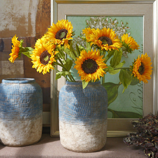23 Inch Silk Sunflower Stems 10 Pcs Artificial Flowers for Table Centerpieces