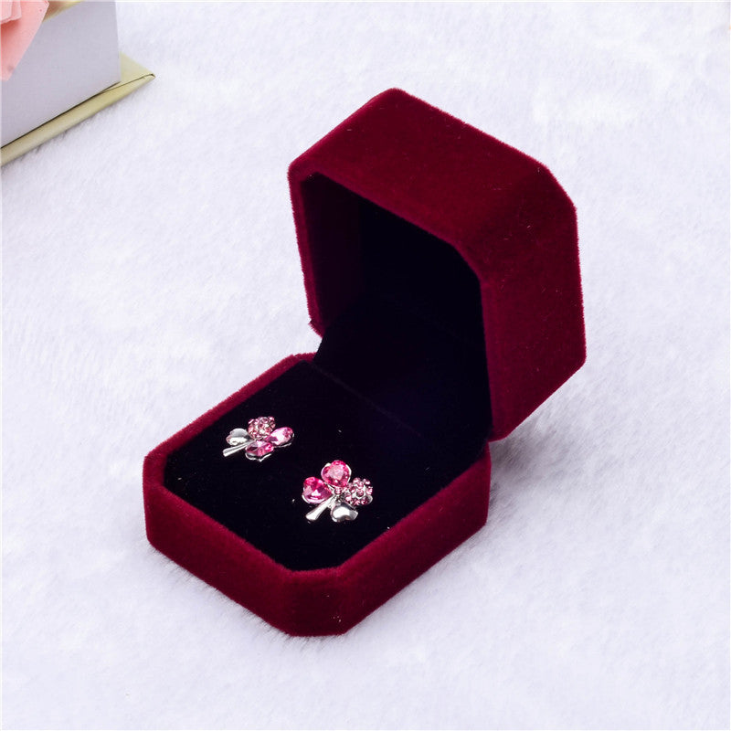 Bulk Red Velvet Ring Box Wedding for Valentine's Day Jewelry Gift Box Premium Engagement Jewelry Ring Display Holder Case for Engagement Proposal Birthday Wedding Jewelry Wholesale