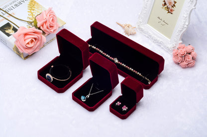 Bulk Red Velvet Ring Box Wedding for Valentine's Day Jewelry Gift Box Premium Engagement Jewelry Ring Display Holder Case for Engagement Proposal Birthday Wedding Jewelry Wholesale
