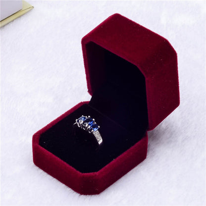 Bulk Red Velvet Ring Box Wedding for Valentine's Day Jewelry Gift Box Premium Engagement Jewelry Ring Display Holder Case for Engagement Proposal Birthday Wedding Jewelry Wholesale