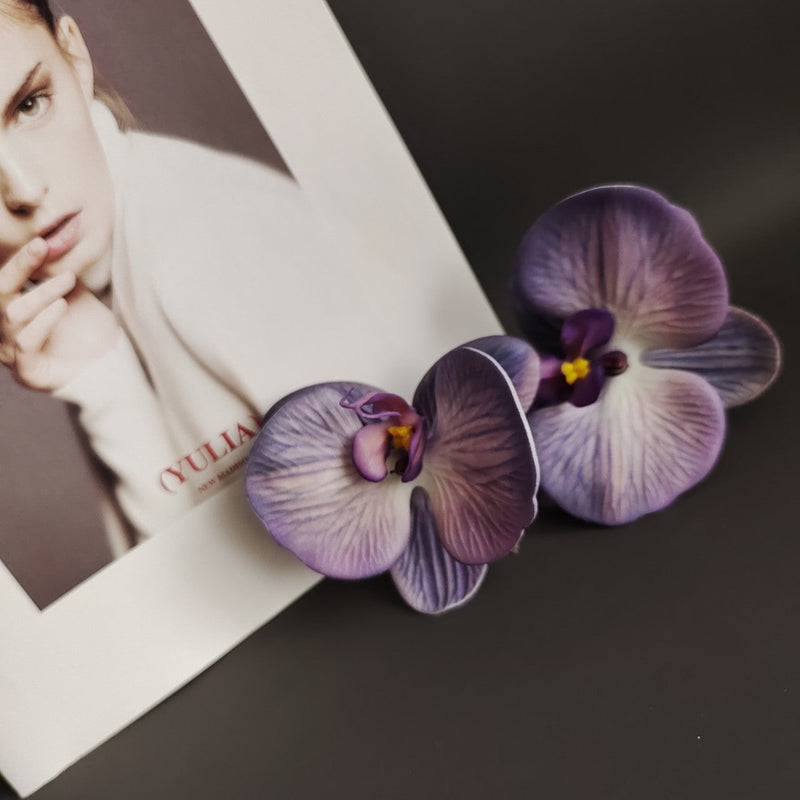 24 Pcs Artificial Phalaenopsis Orchid Heads, Ultra Realistic Touch, Bulk Cake Decoration