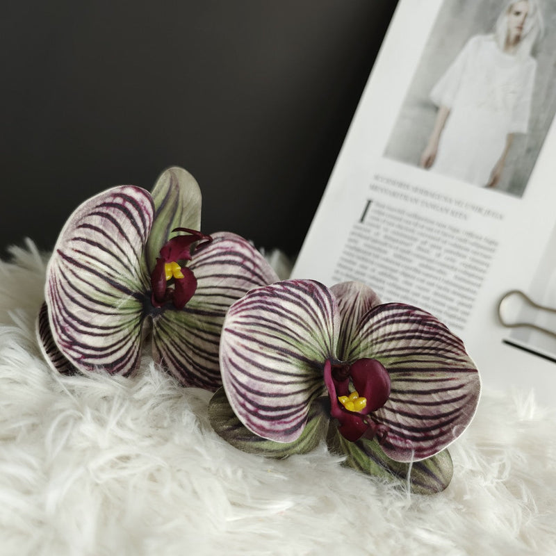 24 Pcs Artificial Phalaenopsis Orchid Heads, Ultra Realistic Touch, Bulk Cake Decoration