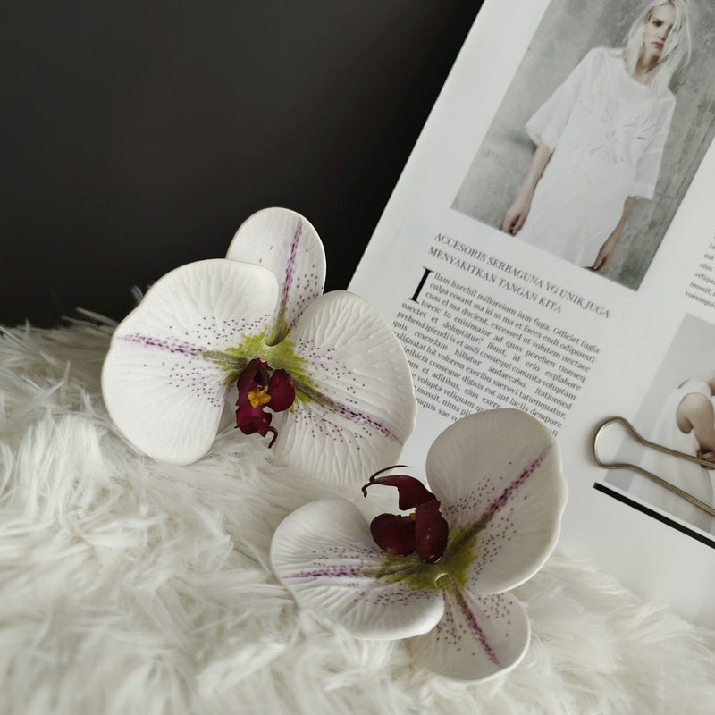 24 Pcs Artificial Phalaenopsis Orchid Heads, Ultra Realistic Touch, Bulk Cake Decoration