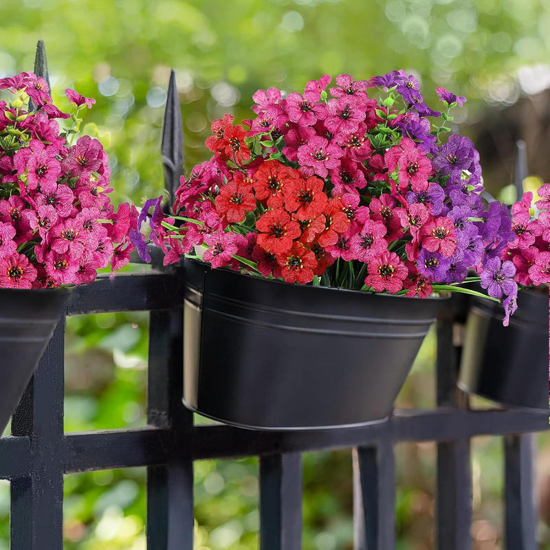 Artificial Eucalyptus Violets Faux Flowers UV Resistant for Outdoors, Bulk Quantity