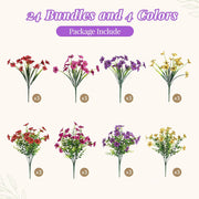 Artificial Eucalyptus Violets Faux Flowers UV Resistant for Outdoors, Bulk Quantity