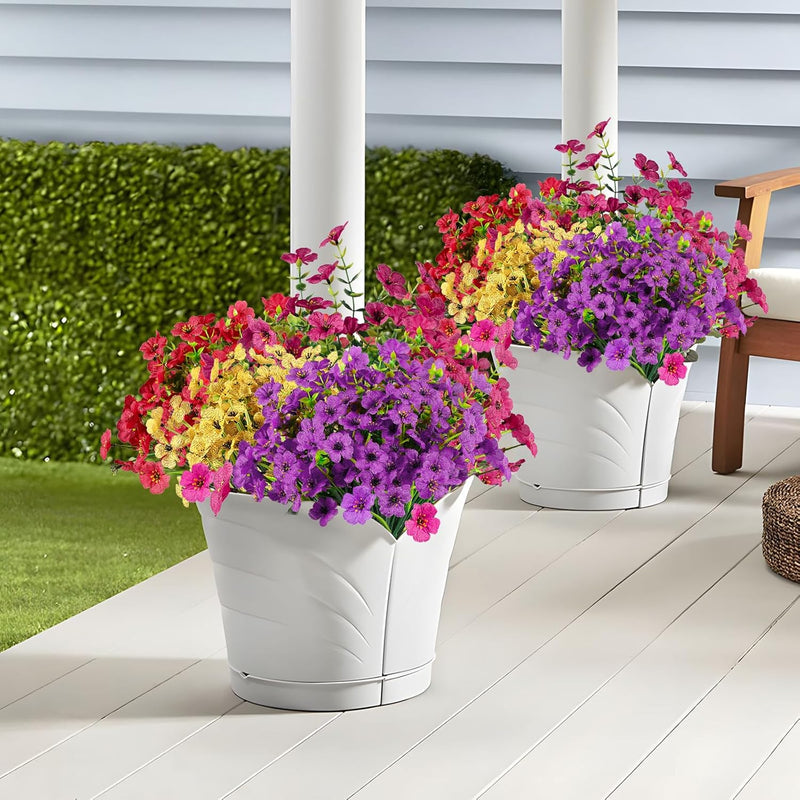 Artificial Eucalyptus Violets Faux Flowers UV Resistant for Outdoors, Bulk Quantity