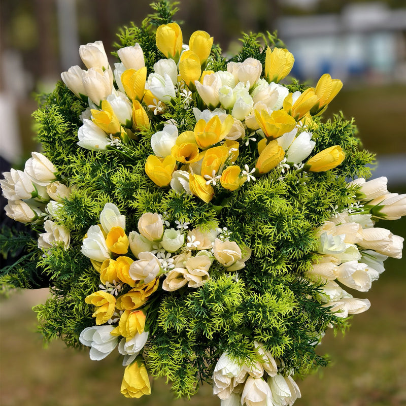 24 Bundles Magnolia Buds Artificial Flowers 11 Inch UV Resistant Silk Spring Plants for Outdoors