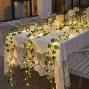 24 Pack Artificial Ivy Vines with LED String Lights, Greenery Garland Leaves, 6ft Hanging Wall Decor for Room Garden Office Wedding