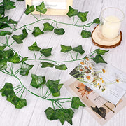 24 Pack Artificial Ivy Vines with LED String Lights, Greenery Garland Leaves, 6ft Hanging Wall Decor for Room Garden Office Wedding