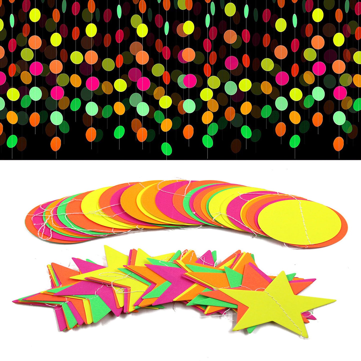 Bulk 10 pcs Glow in the Dark Paper Garland for Party and Birthday Decorations  Hanging Backdrop Decor Wholesale