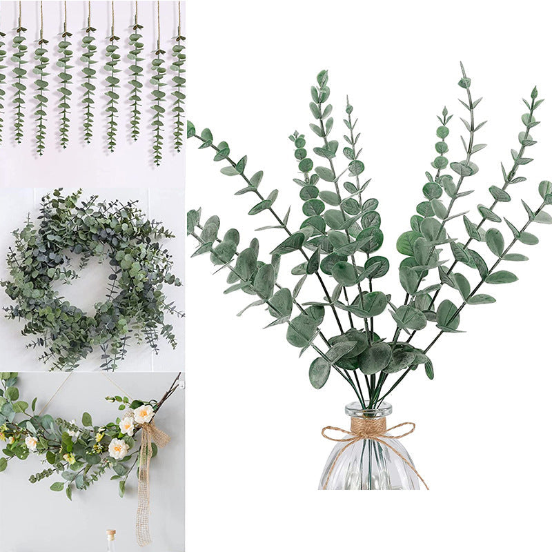 12 Pcs Artificial Eucalyptus Leaves Stems 12 Inch Real Touch Greenery for Floral Arrangement Wedding Bouquets Centerpiece