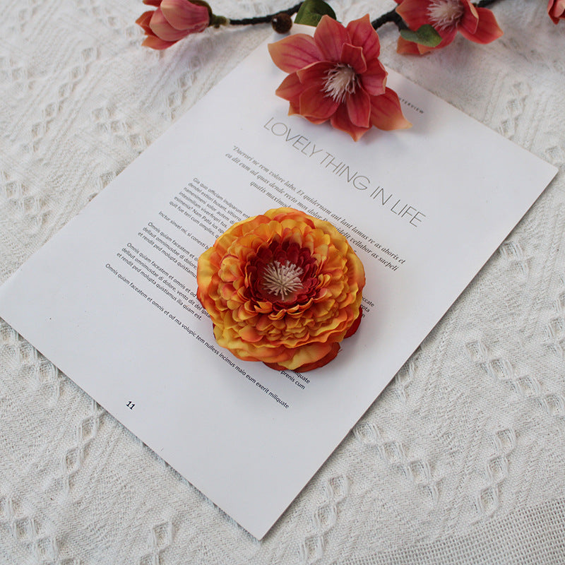 25 Pcs Calendula Mum Artificial Flower Heads for DIY Crafts Autumn Floral Arrangement