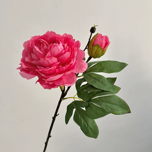 26" Artificial Peony Flower Stem, Faux Peony for Living Room Decor, Table Centerpiece & Home Accent