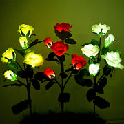 27 Inch Outdoor Solar Rose Flower Lights - 1 Pc Artificial Solar Garden Decor