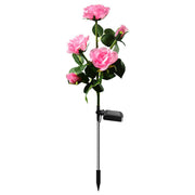 27 Inch Outdoor Solar Rose Flower Lights - 1 Pc Artificial Solar Garden Decor