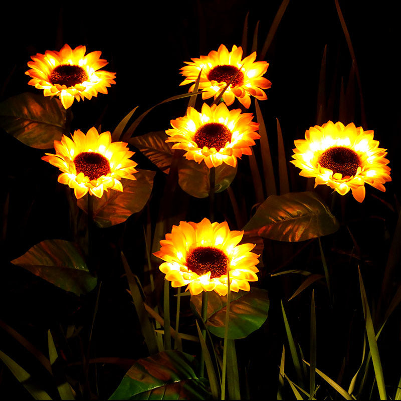 26 Inch Solar Sunflower Lights 10 Pcs Outdoor Garden Decoration Artificial Flowers