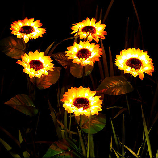 26 Inch Solar Sunflower Lights 10 Pcs Outdoor Garden Decoration Artificial Flowers