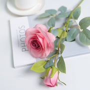 2 Pcs 26 Inch Artificial Rose Spray Branch Stems for Wedding Bouquets Centerpieces Arrangements