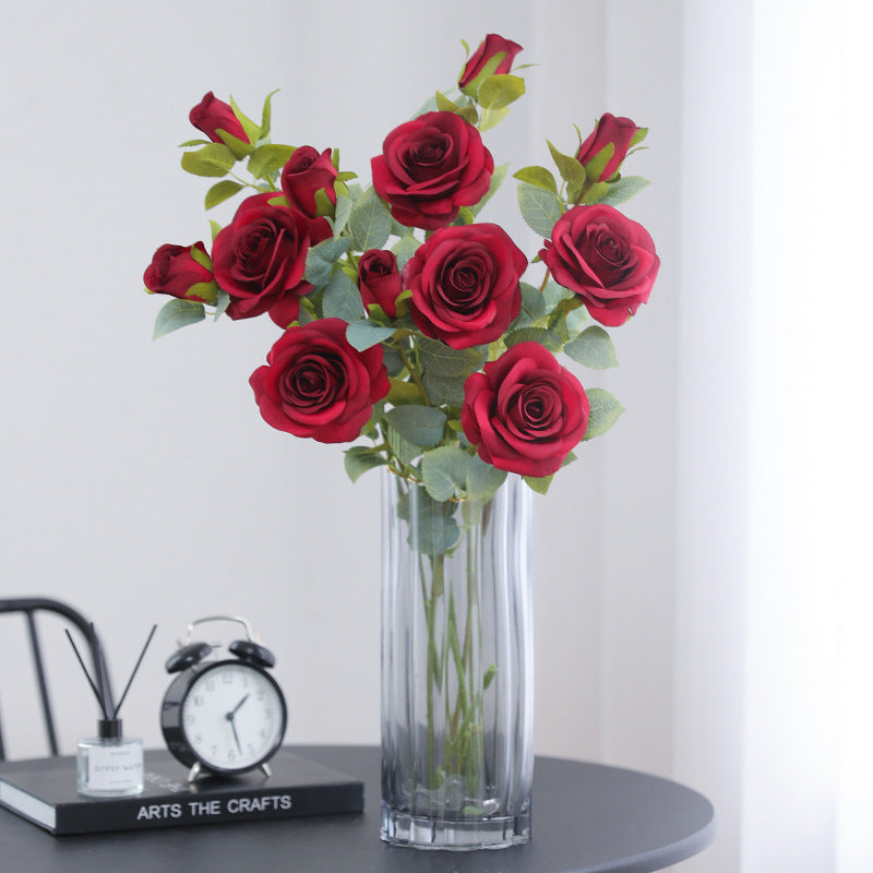2 Pcs 26 Inch Artificial Rose Spray Branch Stems for Wedding Bouquets Centerpieces Arrangements