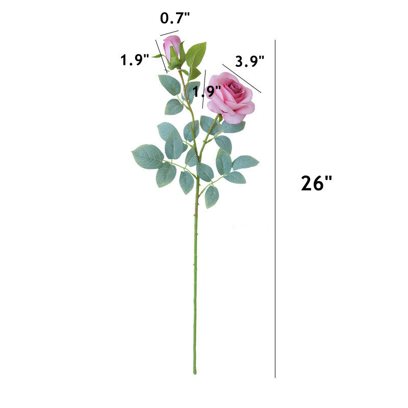 2 Pcs 26 Inch Artificial Rose Spray Branch Stems for Wedding Bouquets Centerpieces Arrangements