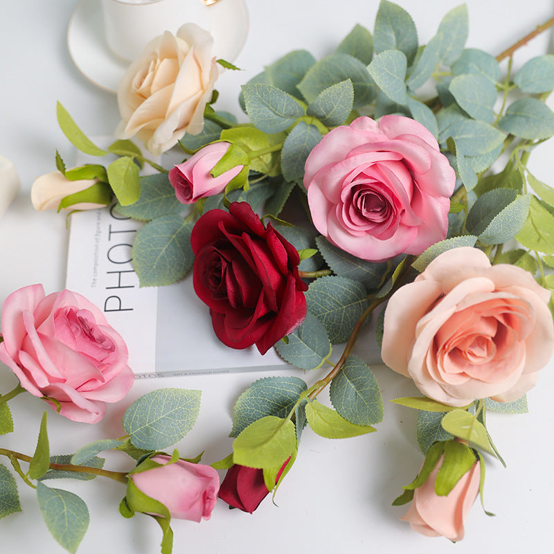2 Pcs 26 Inch Artificial Rose Spray Branch Stems for Wedding Bouquets Centerpieces Arrangements