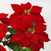 5 Sizes Bulk Artificial Velvet Poinsettia Stems Bushes Silk Christmas Flowers