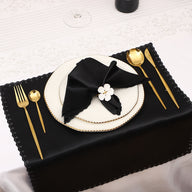 Bulk 2 pcs Satin Hollow Lace Napkins Restaurant Wedding Party Dinner Decoration Wholesale